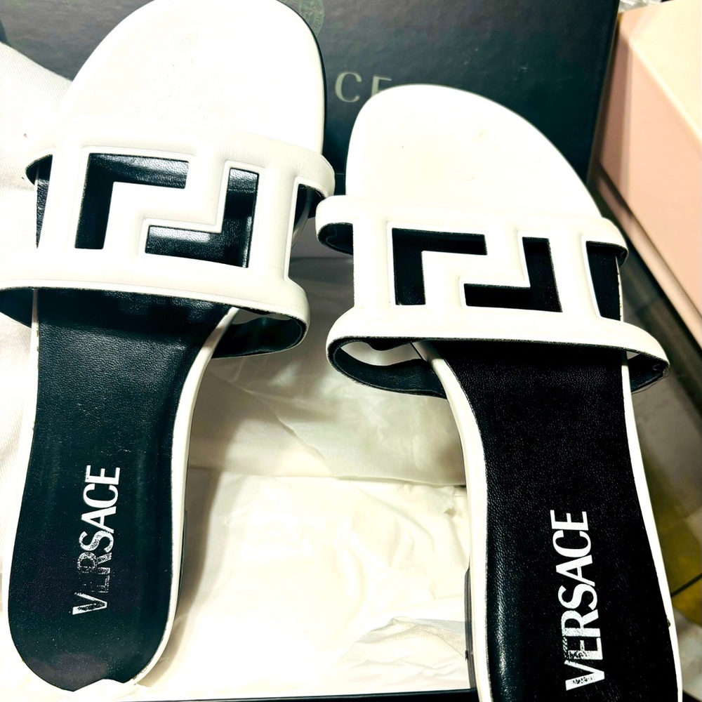 White Versace Sandals
